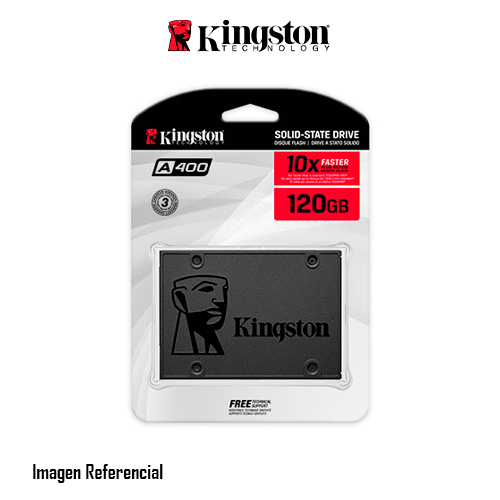 DISCO SOLIDO KINGSTON A400, 120GB, SATA 6GB/S, 2.5", 7MM, TLC - P/N: SA400S37/120G