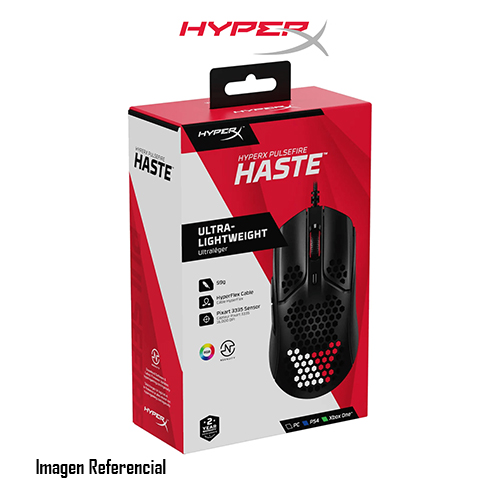 HyperX Pulsefire Haste - Ratón - óptico - 6 botones - cableado - USB 2.0 - blanco/rosa - para Xbox One, Xbox One S, Xbox One S All-Digital Edition, Xbox One X, Xbox Series S, Xbox Series X; Sony PlayStation 4, Sony PlayStation 5
