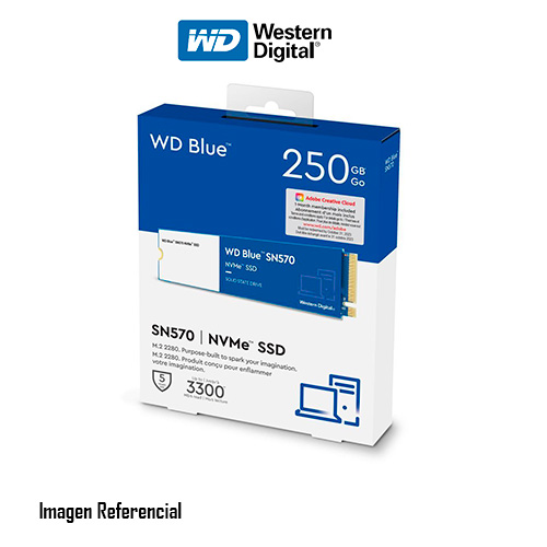 WD Blue SN570 NVMe SSD WDS250G3B0C - SSD - 250 GB - interno - M.2 2280 - PCIe 3.0 x4 (NVMe)