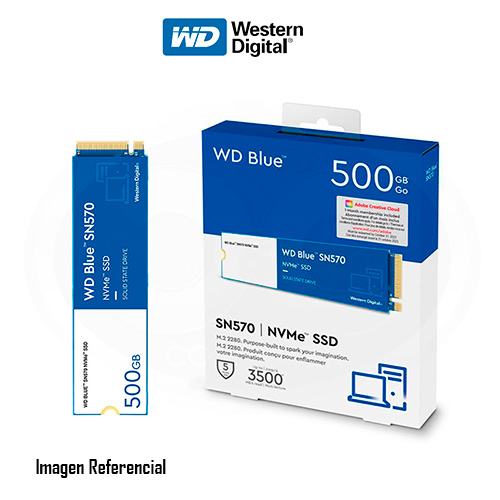 WD Blue SN570 NVMe SSD WDS500G3B0C - SSD - 500 GB - interno - M.2 2280 - PCIe 3.0 x4 (NVMe)