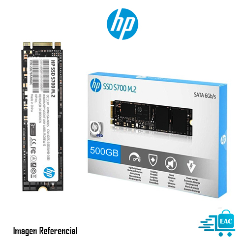 DISCO SOLIDO INTERNO HP S700, 500GB, M.2 SATA 6.0GB/S, 2280, 560 MB/S - P/N: 2LU80AA#ABL
