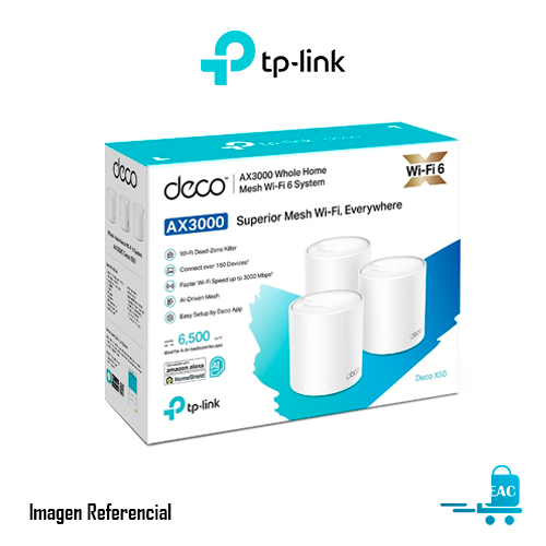 ACCESS POINT TP-LINK DECO X50-3 PACK AX3000, DUAL BAND 5GHZ/2402MBPS 2.4GHZ/574MBPS, WIFI6 P/N: DECO X50-3