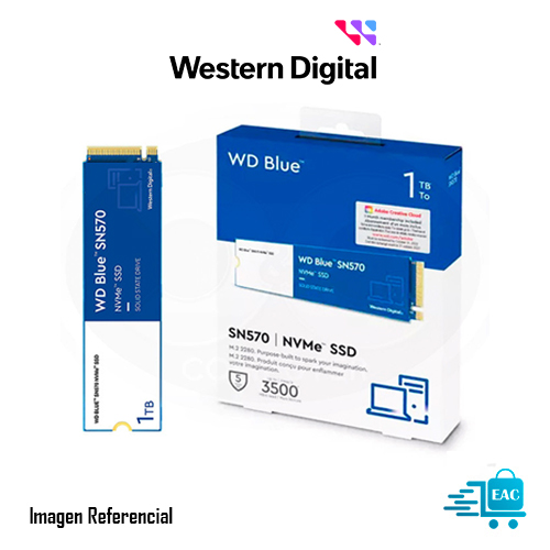 DISCO SOLIDO WESTERN DIGITAL BLUE SN570, 1TB M.2 2280, PCIE GEN 3.0 X4 NVME - P/N: WDS100T3B0C