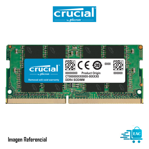 MEMORIA RAM SODIMM CRUCIAL DDR4 16GB 2666MHZ, 1.2V CL19 - P/N: CT16G4SFRA266
