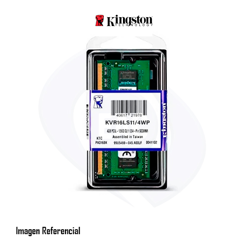 MEMORIA RAM KINGSTON KVR 4GB MEMORIA DIMM DDR3-1600 MHZ P/N: PR1600-4G64