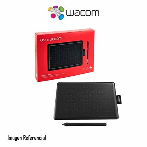 Wacom One by Wacom - Digitalizador - diestro y zurdo - 21.6 x 13.5 cm - electromagnético - cableado - USB - negro, rojo