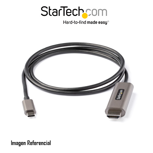 StarTech.com Cable 1m USB C a HDMI 4K de 60Hz con HDR10 - Adaptador de Vídeo USB Tipo C a HDMI 2.0b Ultra HD 4K - Convertidor USBC a HDMI HDR para Monitor o Pantalla - Modo Alternativo DP 1.4 HBR3 (CDP2HDMM1MH) - Cable adaptador - 24 pin USB-C macho a HDMI macho - 1 m - negro - compatibilidad con 4K