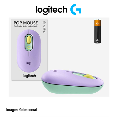 Logitech POP - Ratón - compacto - óptico - 4 botones - inalámbrico - Bluetooth 5.1 - morado