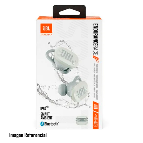 JBL Endurance Race - Auriculares inalámbricos con micro - en oreja - Bluetooth - blanco