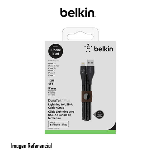 Belkin DuraTek Plus - Cable Lightning - USB macho a Lightning macho - 1.22 m - negro