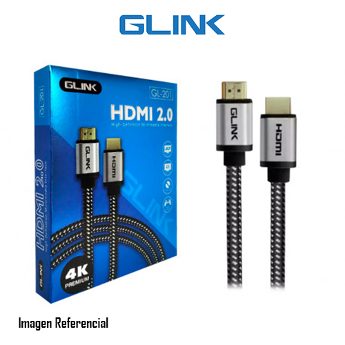 CABLE HDMI A HDMI GLINK GL-201 VERSION 2.0 4K 1.80 METROS