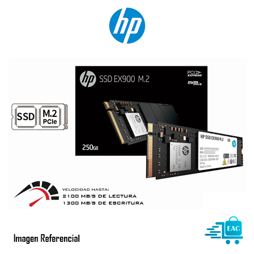 DISCO SOLIDO INTERNO HP EX900, 250GB, M.2, 2280, PCIE GEN 3X4, NVME 1.3. P/N:2YY43AA#ABB