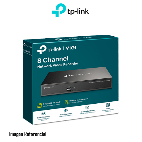 NVR TP-LINK VIGI NVR1008H 8 CANALES UP TO 5MP, SOPORTA SATA 10TB, 2XUSB 2.0, 12V DC 1.5A - P/N: VIGI NVR1008H