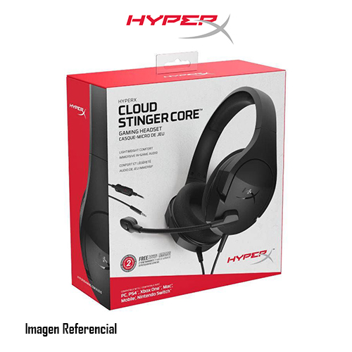 HyperX Cloud Stinger Core - Gaming - Auricular - tamaño completo - cableado - conector de 3,5 mm - negro - para Laptop 14, 15, 17; OMEN 15, 16; Pavilion Plus Laptop 14; Pavilion x360 Laptop; Pro 290 G9