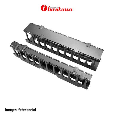 Furukawa Cabling System FISACESSO - Panel de organización de cables para bastidor (horizontal) - interior - negro - 1U - 19"