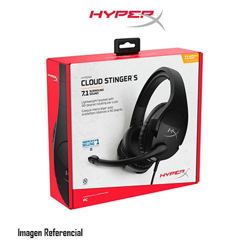 HyperX Cloud Stinger S - Gaming - Auricular - 7.1 canales - tamaño completo - cableado - USB, conector de 3,5 mm - negro - para Laptop 15, 15s, 17; Pavilion Laptop 15