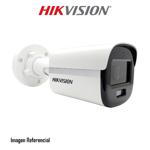 Hikvision Turbo HD Camera with ColorVu DS-2CE10KF0T-FS - Cámara de videovigilancia - bala - para exteriores - resistente al polvo/resistente al agua - color (Día y noche) - 2960 x 1665 - 1080p, 3K - montaje M12 - focal fijado - audio - compuesto, AHD, CVI, TVI - DC 12 V