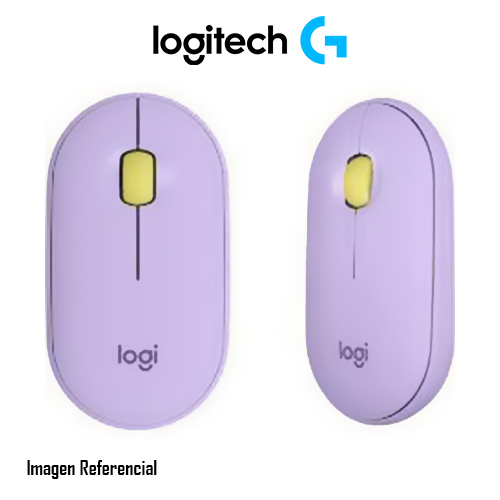 Logitech Pebble Pebble Wireless Mouse with Bluetooth or 2.4 GHz Receiver - Lavender Lemonade - Ratón - óptico - 3 botones - inalámbrico - Bluetooth, 2.4 GHz - receptor inalámbrico USB - lavanda, limonada - concha de almeja