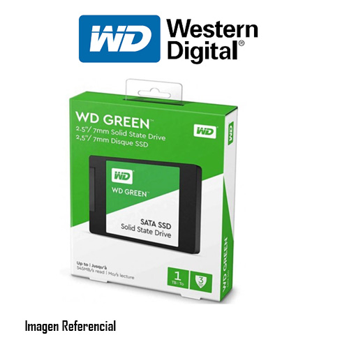 DISCO SOLIDO INTERNO WESTERN DIGITAL GREEN 1TB, SATA 6GB/S, 2.5", LECTURA 545MB/S P/N: WDS100T3G0A