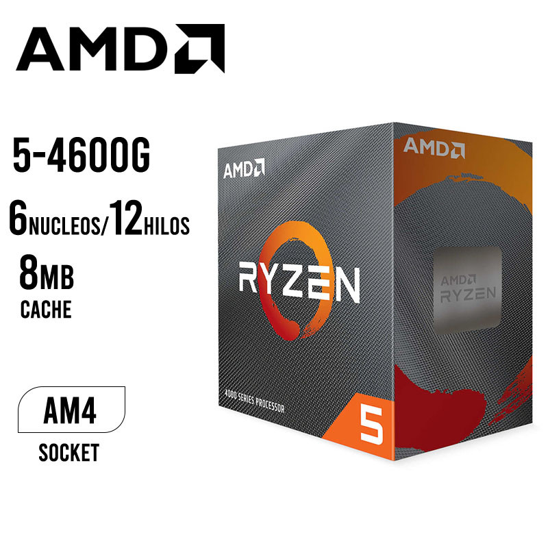 PROCESADOR AMD RYZEN 5 4600G 3.7GHZ PR4, AM4, 6 NUCLEOS  P/N:100-100000147BOX
