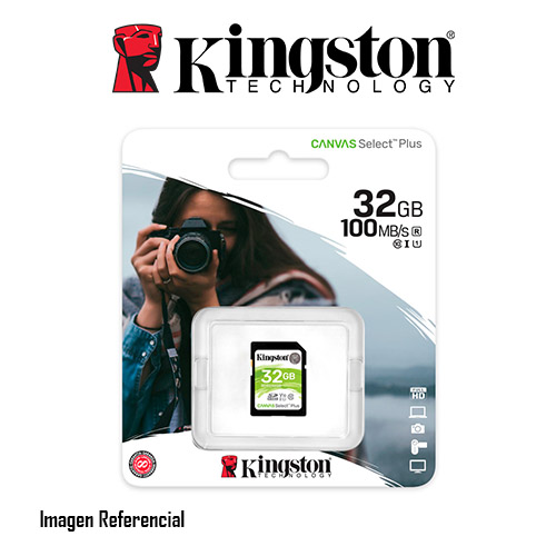 MEMORIA SD 32GB KINGSTON CANVAS SELECT PLUS 100 MB/S UHS-I CLASE 10P/N: SDS2/32GB
