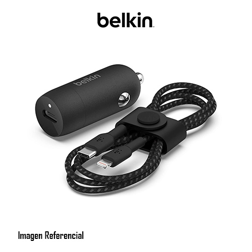 Belkin - Adaptador de corriente para el coche - 20 vatios - Fast Charge (24 pin USB-C) - negro