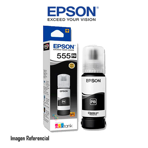 Epson T555 - Photo Negro - original - recarga de tinta - para EcoTank L8160, L8180