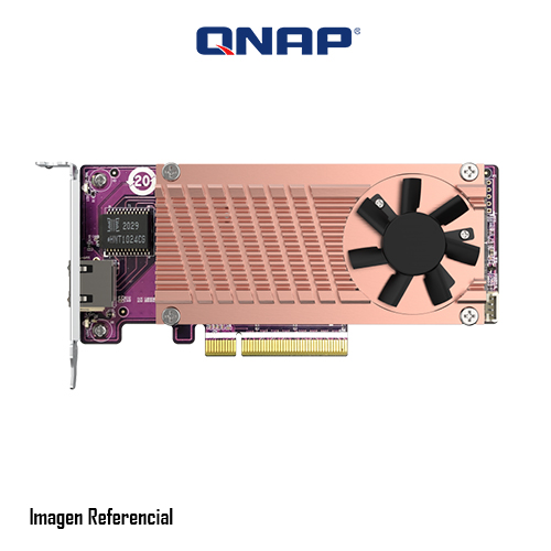 QNAP QM2-2P10G1TB - Controlador de almacenamiento - M.2 - PCIe 3.0 x4 (NVMe) - perfil bajo - PCIe 3.0 x8 - para QNAP TDS-H2489, TNS-H1083X-E2234, H1083X-E2236-16, TS-473, H1677, H2477, TVS-672, h1288