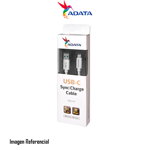 CABLE DE DATOS ADATA USB-C TO USB-C 3.1 GEN2 - P/N: ACC3AL-100CM-CSV