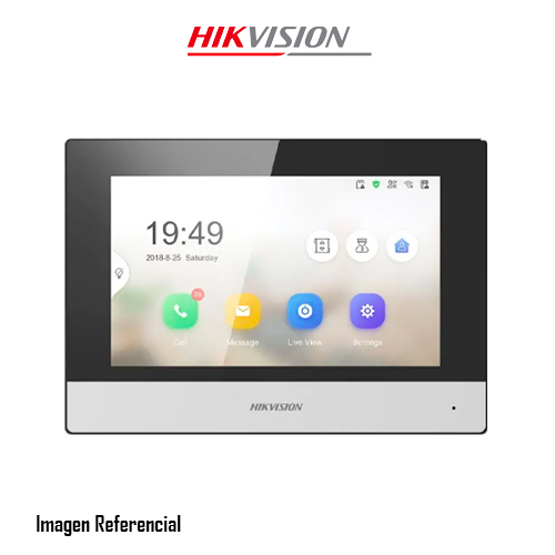 Hikvision DS-KH6320-WTE1 - Sistema de intercomunicación de vídeo - inalámbrico, cableado (LAN 10/100, 802.11b, 802.11g, 802.11n) - 7" monitor LCD