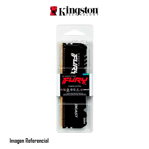 MEMORIA RAM KINGSTON FURY BEAST 16GB DDR4 3200 MHZ, PC4-25600, CL16, 1.35V. P/N: KF432C16BBA/16