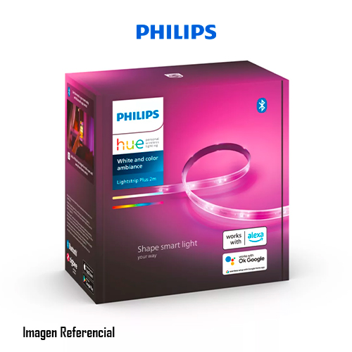 Philips Hue Lightstrip Plus - Franja de iluminación - LED - 20 W - 16 millones de colores - 2000-6500 K - multicolor