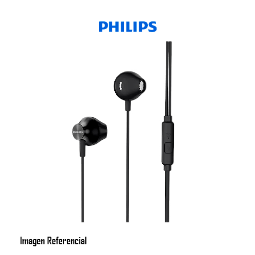 AUDIFONOS PHILIPS IN EAR TAUE101 C/MICROFONO, CONECTOR 3.5 MM, CONTROL DE MÚSICA Y LLAMADAS, COLORNEGRO P/N: TAUE101BK