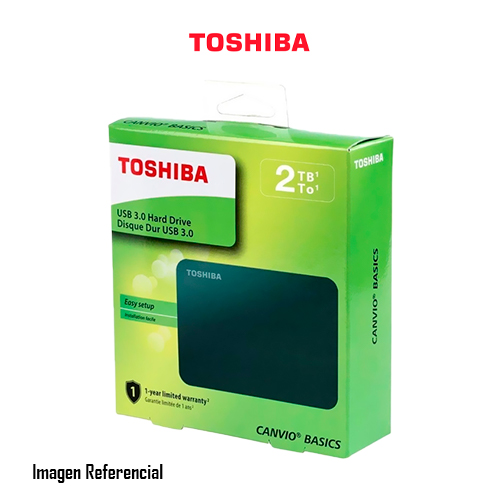 DISCO DURO EXTERNO TOSHIBA 2TB CANVIO BASICS, CONEXION USB 3.0, PORTABLE, NEGROP/N: HDTB520XK3AA