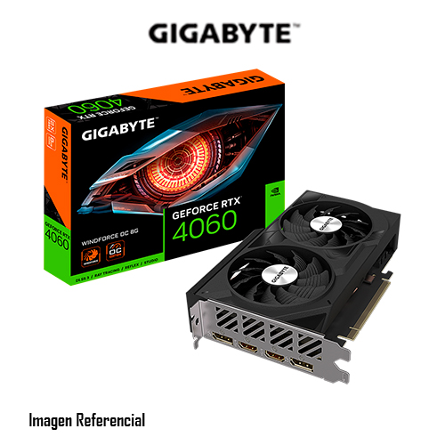 Gigabyte GeForce RTX 4060 WINDFORCE OC 8G - Tarjeta gráfica - GeForce RTX 4060 - 8 GB GDDR6 - PCIe 4.0 - 2 x HDMI, 2 x DisplayPort