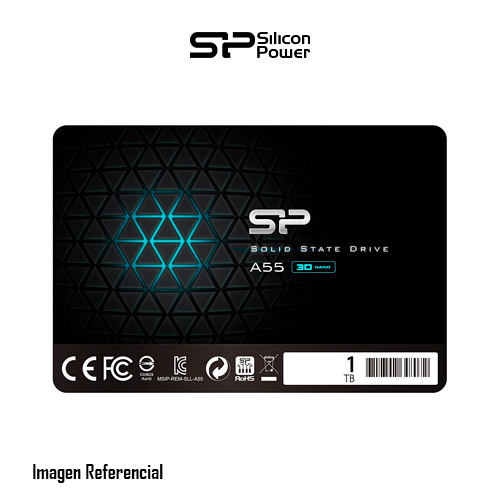 SP 1TB SSD 3D NAND A55 SLC CACHE PERFORMANCE BOOST SATA III 2.5" 7MM (0.28") UNIDAD INTERNA DE ESTADO SÓLIDO (SP001TBSS3A55S25)