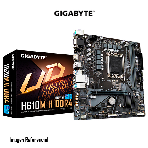 PLACA GIGABYTE H610 INTEL LGA1700, MICRO ATX, DDR4 3200MHZ X2, PCIE 4.0X16, HDMI/VGA, 1XM.2, 4XSATA3 PN: H610M H DDR4
