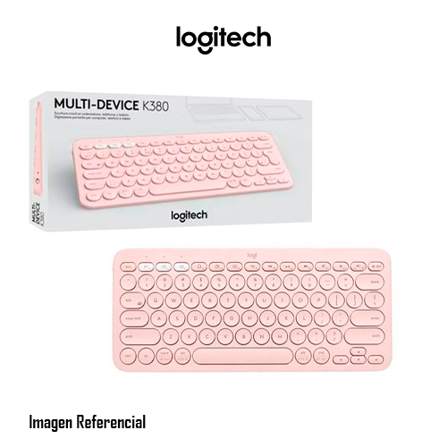 Logitech K380 Multi-Device Bluetooth Keyboard - Teclado - inalámbrico - Bluetooth 3.0 - QWERTY - español - rosa