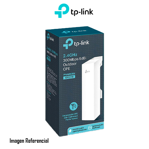 ACCESS POINT TP-LINK CPE210 2.4 GHZ 300MBPS, 9DBI, ANTENA DIRECCIONAL, EXTERNO - P/N: TL-CPE210