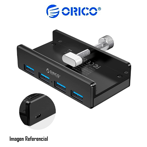ORICO USB 3.0 CLAMP HUB, ALUMINUM 4-PORT USB HUB 3.0 WITH EXTRA POWER SUPPLY PORT AND 4.92 FT USB DATA CABLE, DESKTOP POWERED USB HUB FOR IMAC,PC,LAPT