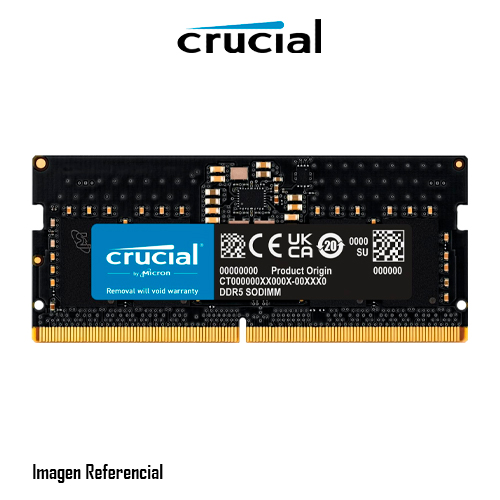 MEMORIA RAM CRUCIAL 8GB DDR5 4800 SODIMM  - P/N: CT8G48C40S5