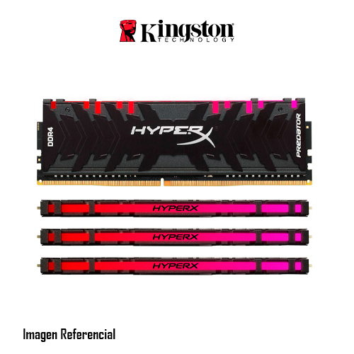 MEMORIA RAM KINGSTON HYPERX PREDATOR RGB, 8GB, DDR4, 3200 MHZ, PC4-25600, CL-16, 1.35V  - P/N: HX432C16PB3A/8