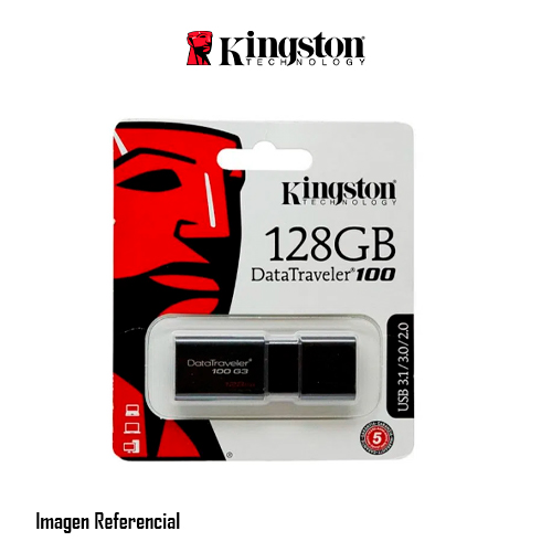 MEMORIA USB KINGSTON DATATRAVELER 100 G3, 128GB1 USB 3.1 - P/N: DT100G3/128GB