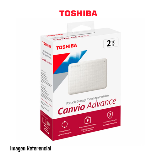 DISCO DURO EXTERNO TOSHIBA CANVIO ADVANCE, 2TB, USB 3.0, BLANCO - P/N: HDTCA20XW3AA