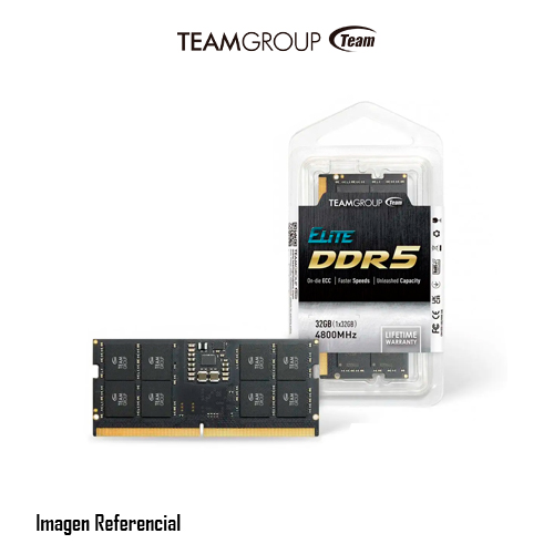MEMORIA RAM TEAMGROUP ELITE 16GB DDR5 SODIMM 4800MHZ, PC5-38400, CL40, 1.1V - P/N: TED516G4800C40-S01