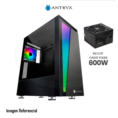 CASE ANTRYX XTREME RX 450 C/FUENTE DE 600W , ARGB FAN X1,C/CINTA LED, VIDRIO TEMPLADO - P/N:AC-RX450K-600CP