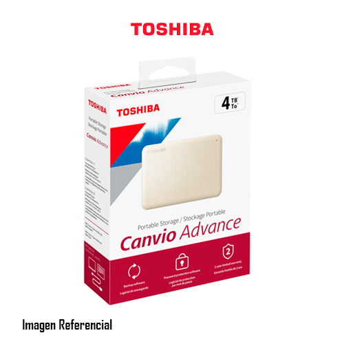 DISCO DURO EXTERNO TOSHIBA CANVIO ADVANCE, 4TB,  USB 3.0, BLANCO - P/N: HDTCA40XW3CA