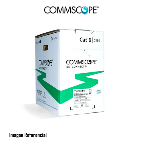 CABLE DE RED COMMSCOPE AMP 305 MTS, CAT6, 24AWG, LSZH, NIVEL, CERO HALOGENOS, BLANCO - P/N: 1427077-2