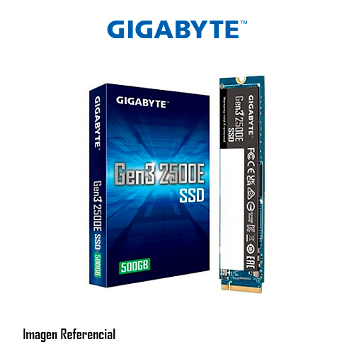 DISCO SOLIDO INTERNO GIGABYTE GEN3 2500E, 500GB, M.2 2280, NVME, PCIE 3.0X4, LECTURA 2300MB/S, ESCRITURA 1500MB/S - P/N: G325E500G
