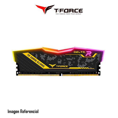 MEMORIA RAM TEAMGROUP T-FORCE TUF GAMING ALLIANCE, RGB, 8GB DDR4 DIMM 3200MHZ, NEGRO - P/N: TF9D48G3200HC16F01